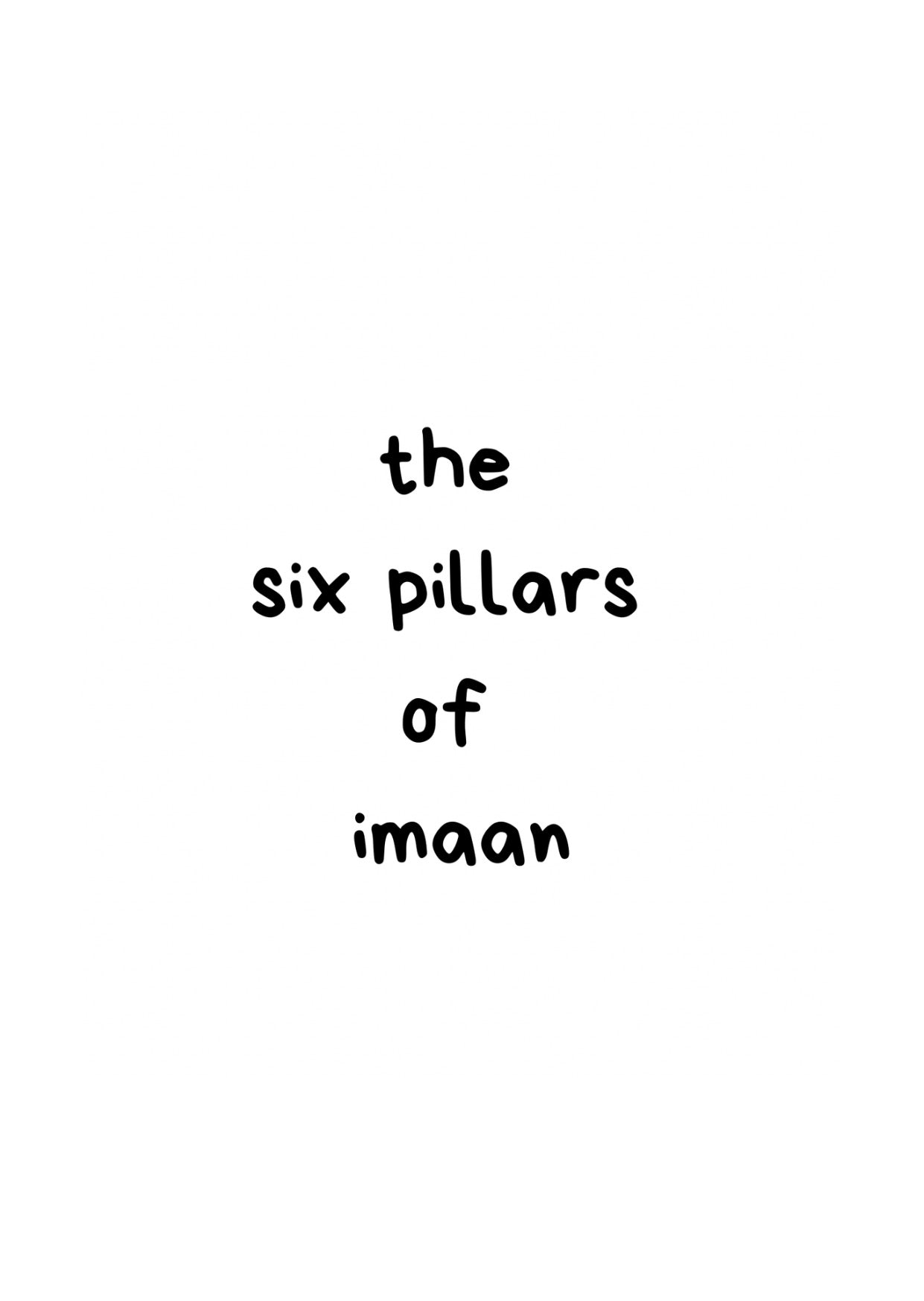 Six Pillars Of Imaan Colouring Booklet For Toddlers