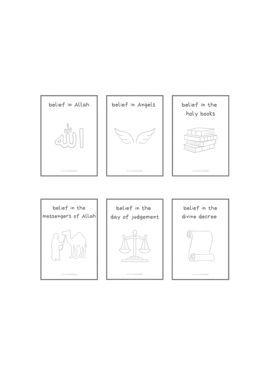 Six Pillars Of Imaan Colouring Booklet For Toddlers